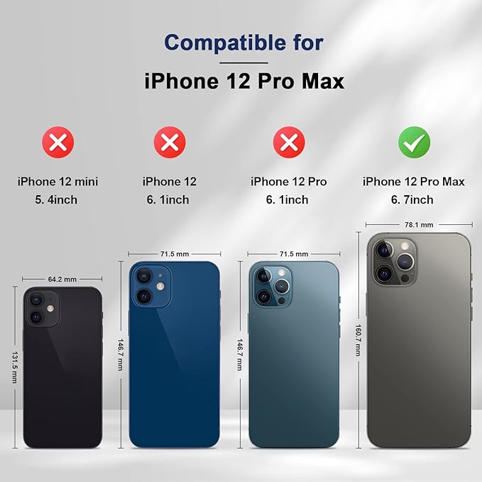 Jasonyu Flip Wallet Case for iPhone 12 Pro Max,Leather Magnetic Folio Cover with Card Holder,Kickstand - TPU Shockproof Durable Protective Phone Case,Blue