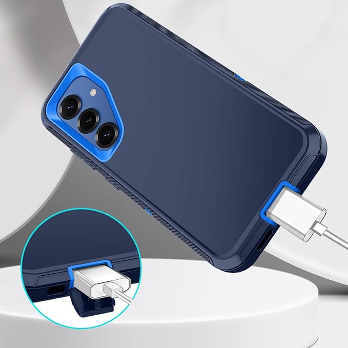 for Samsung Galaxy S25 Plus Case Heavy Duty Protective Shockproof Dropproof 3-Layer Full Body Protection [Without Screen Protector] Tough Rugged Case for Galaxy S25 Plus,Navy Blue