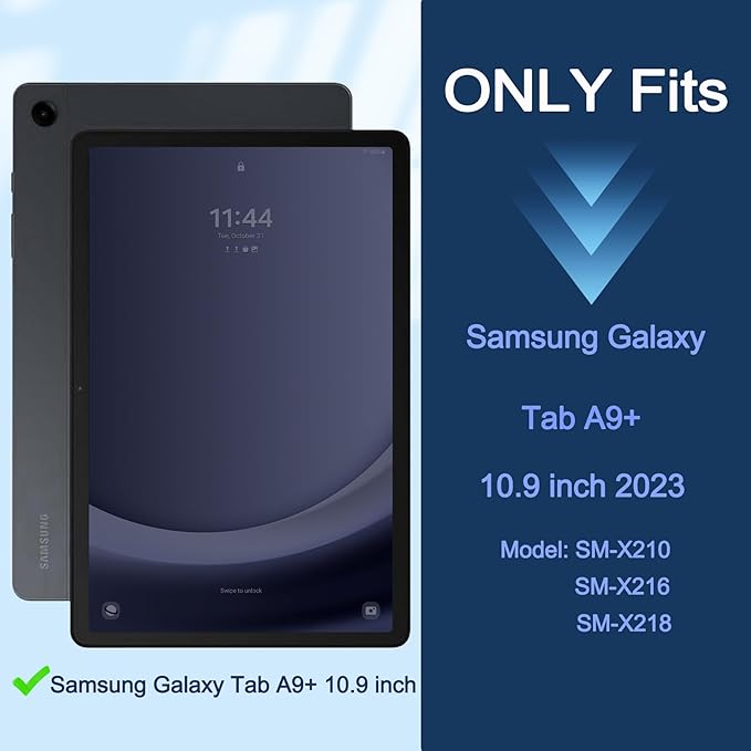 Rantice Case for Samsung Galaxy Tab A9+ 11”, Heavy Duty Shockproof Rugged Protective Case with Kickstand for Samsung Galaxy Tab A9+ / A9 Plus 11” 2023 (SM-X210/X216/X218), NavyBlue+Grey