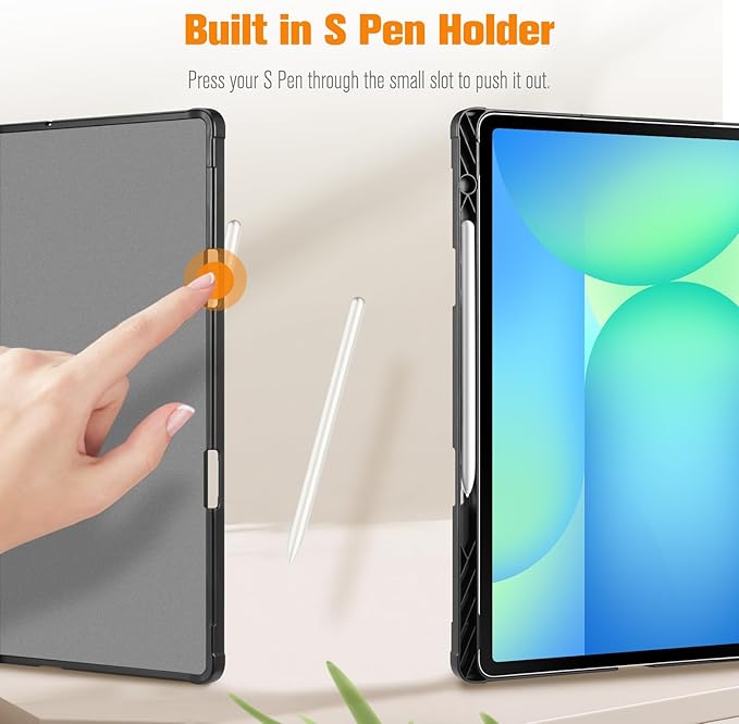 Fintie Case for Samsung Galaxy Tab S10 FE Plus 13.1 Inch 2025 Model (SM-X620/X626) with Built-in S Pen Holder, Multiple Angle Portfolio Business Cover with Pocket Auto Sleep/Wake, Composition Book