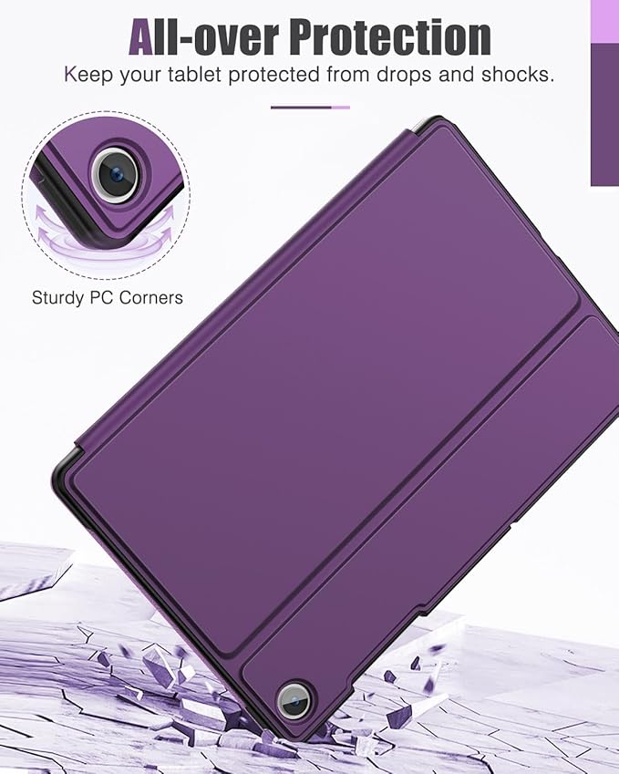 MoKo Case for Samsung Galaxy Tab A9 Plus 11-Inch 2023, Multi-Angle Viewing Slim Hard Back Shell Protective Cover Case with Auto Wake/Sleep for Galaxy Tab A9+ Tablet SM-X210/SM-X216/SM-X218, Purple