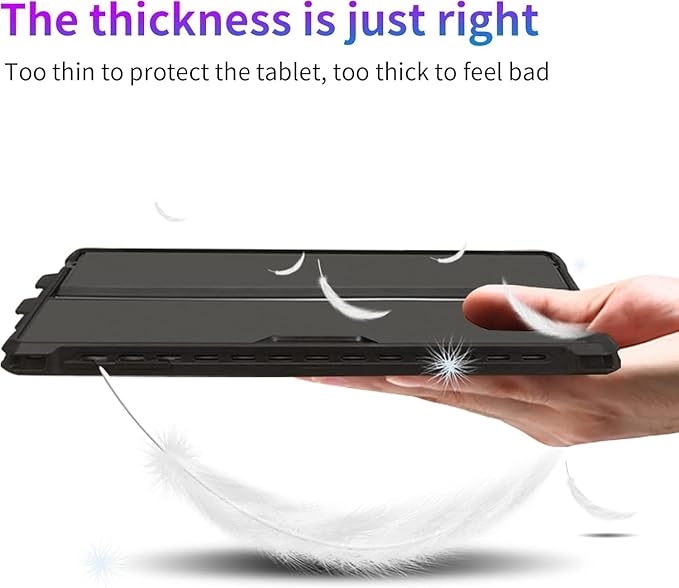 Case Fit 12.3" Microsoft Surface Pro 7 Plus/7/6/5/4/LTE, Protective Rugged Cover Case, with Stylus Pen Holder, Compatible with Type Cover Keyboard