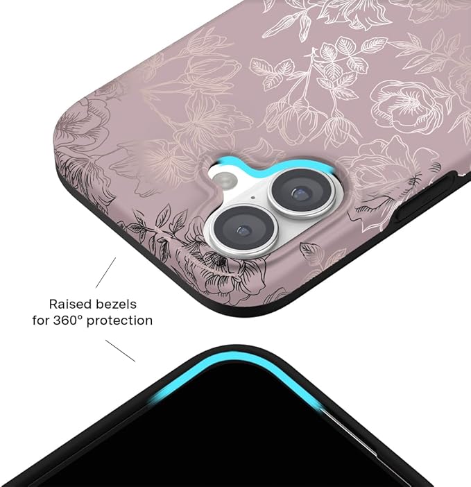 VELVET CAVIAR Case for iPhone 17 | Compatible with MagSafe | 10ft Drop Tested | Protective Designer Cases | Dusty Rose Floral
