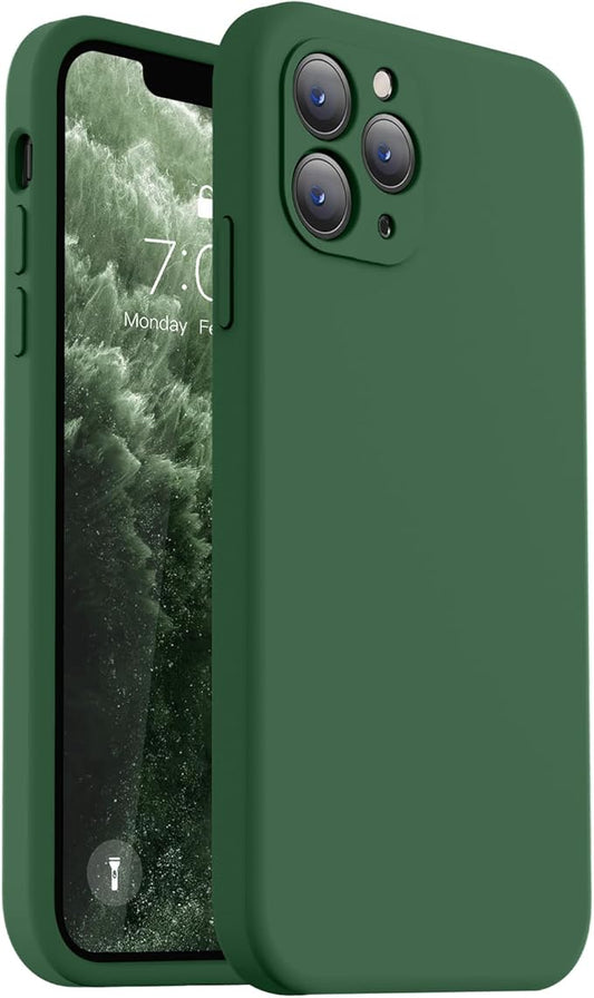 Vooii Compatible with iPhone 11 Pro Case, Upgraded Liquid Silicone with [Flat Edges] [Camera Protection] [Soft Anti-Scratch Microfiber Lining] Phone Case for iPhone 11 Pro 5.8 inch - Green