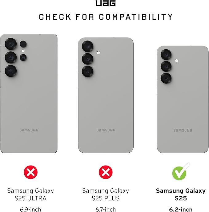 URBAN ARMOR GEAR UAG Designed for Samsung Galaxy S25 Case 6.2" Pathfinder Clear - Compatible with Magnetic Charging Transparent Rugged Military Drop Tested Protective Cover, Ash