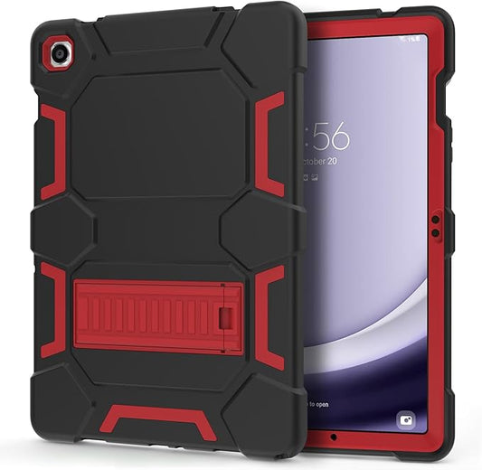 Rugged Case for Samsung Galaxy Tab A9+/ A9 Plus Case 11 inch 2023 - Heavy Duty Shockproof Protective Cover with Kickstand - Compatible with Galaxy Tab A9 Plus(SM-X210/X216/X218), Black+Red
