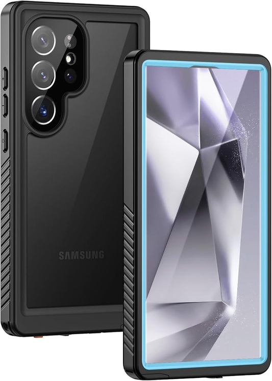 Lanhiem for Samsung Galaxy S24 Ultra Case, IP68 Waterproof Dustproof, Built-in Screen Protector, Rugged Full Body Shockproof Protective Cover for Galaxy S24 Ultra 5G 6.8 Inch, Light Blue