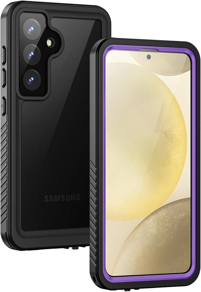 Lanhiem for Samsung Galaxy S24+ Plus Phone Case, IP68 Waterproof Dustproof Case with Built-in Screen Protector, Rugged Full Body Shockproof Protective Cover for Galaxy S24 Plus 6.7 Inch, Purple