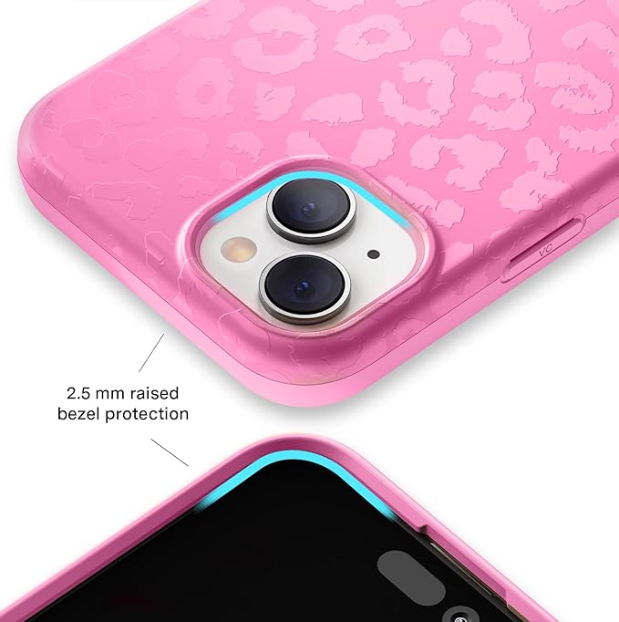 VELVET CAVIAR Case for iPhone 15 Plus | Compatible with MagSafe | 10ft Drop Tested | Protective Designer Cases| Hot Pink Leopard