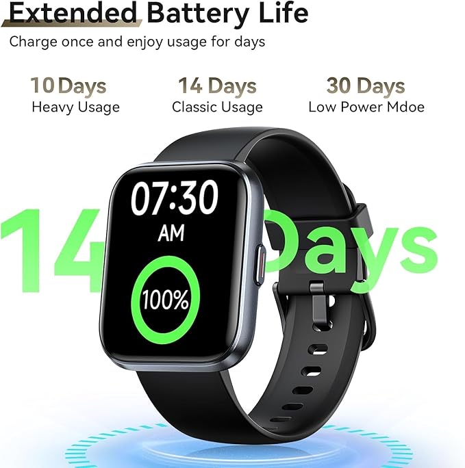 Smart Watches for Women Men, 1.85" Screen Smartwatch Compatible iPhone Android Phone Answer/Make Call, 24/7 SpO2 Sleep Heart Rate Monitor,3ATM Waterproof, Fitness Traker 120+Sport (2 Bands Included)