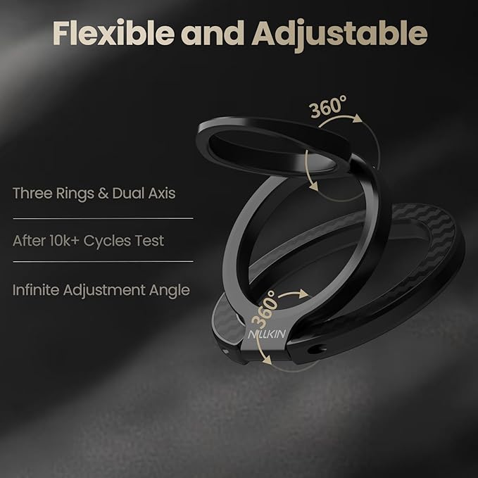 Nillkin MagSafe Phone Grip Ring Holder for Double Sided Magnet, Removable Magnetic Phone Ring Holder with Stand for iPhone 17/16/Pixel MagSafe Case, Lauren Fiber, Magsafe Ring Stand, Phone Kickstand
