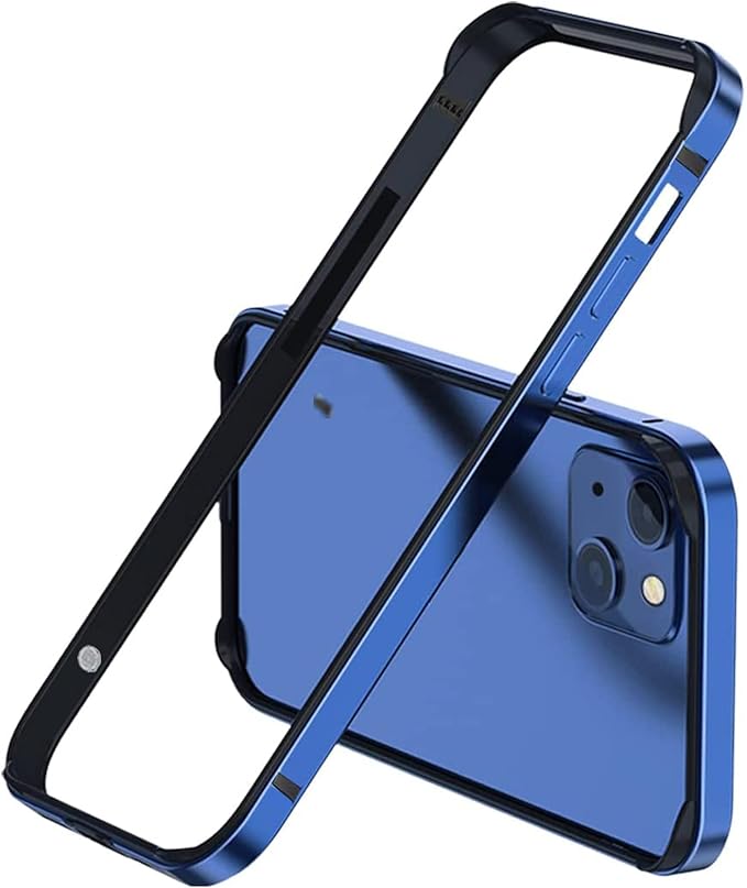 New Aluminum Frame Metal Bumper Frame Slim Hard Case Cover for iPhone15Pro MAX, Metal Frame with Soft Inner Bumper, Raised Edge Protection (Blue, for iPhone15 Pro Max)