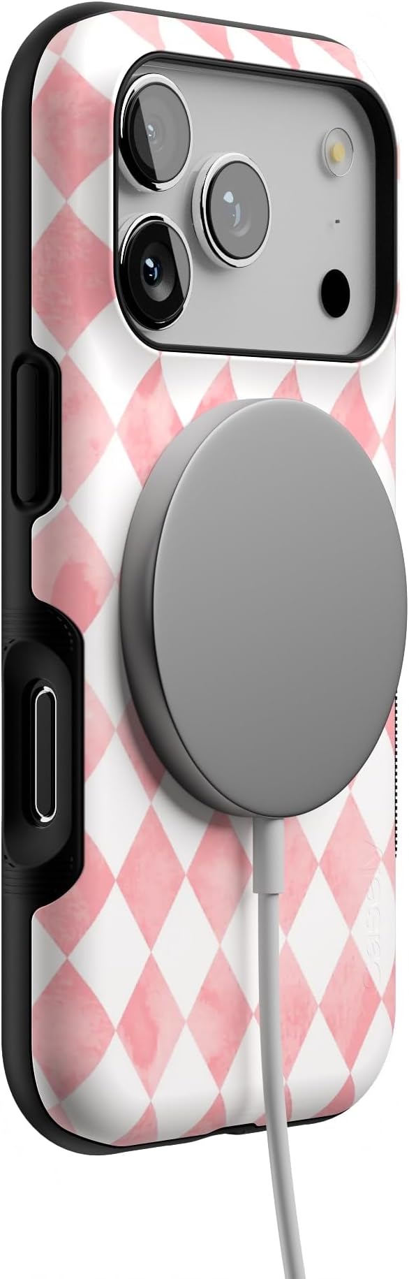 Casely iPhone 17 Pro Case | Queen of Diamonds | Pink Watercolor | Bold Protective Design | Compatible with MagSafe