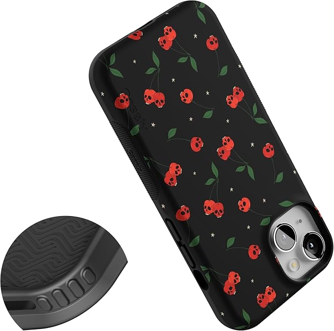 Casely iPhone 14 Case | Sweet Revenge | Cherry Skulls | Compatible with MagSafe | Bold Protective Design