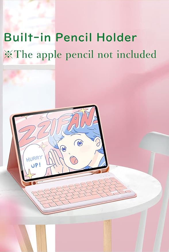 Color Keyboard for Galaxy Tab S10 FE / S9 FE 10.9", Tab S9/S8/S7 11" Case with Cute Detachable Bluetooth Keyboard Lightweight Folio Cover with Pen Holder,Blue