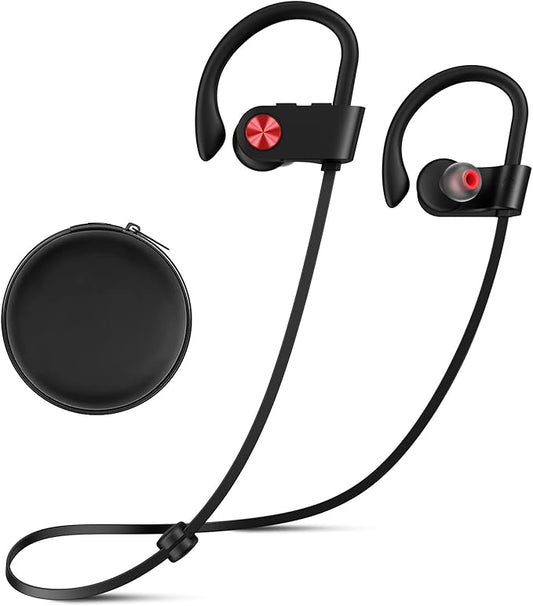 Bluetooth Headphones, Bluetooth 5.3 IPX7 Waterproof Wireless Sports Earbuds for Workout Gym, 16 Hrs Playtime Running Headphones with Noise Cancelling Mic, HiFi Bass Stereo in-Ear Earphones