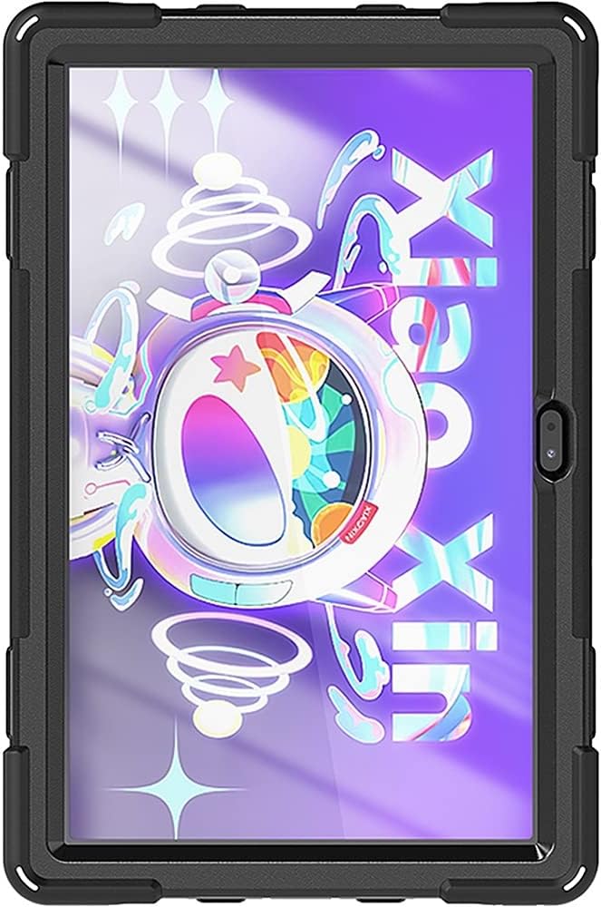 SaharaCase - Protection Hand Strap Series Case for Lenovo Tab M10 Plus (3rd Gen) [Shockproof Bumper] Rugged Full Screen Protection Integrated Kickstand Antislip Cover - Black