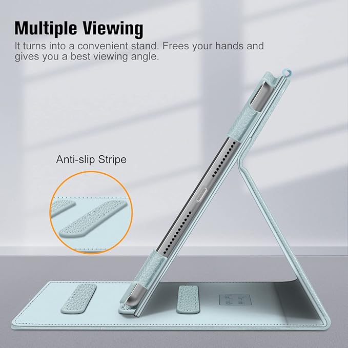 Fintie Case for iPad 9th / 8th / 7th Generation (2021/2020/2019) 10.2 Inch - [Corner Protection] Multi-Angle Viewing Stand Cover with Pocket & Pencil Holder, Auto Sleep Wake, Ice Blue