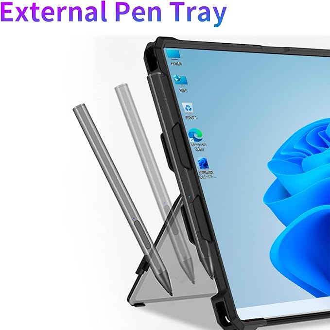 Case Fit 12.3" Microsoft Surface Pro Plus/Pro 7/Pro 6/Pro 5/Pro 4/Pro LTE, Protective Rugged Cover Case, with Stylus Pen Holder, Compatible with Type Cover Keyboard, Semitransparent