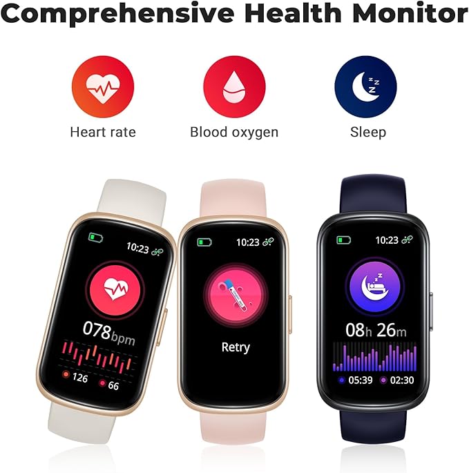 Fitness Tracker Smart Watch, 1.47" Full Touch Health Tracker with 24/7 Heart Rate & Blood Oxygen Monitor, Sleep Tracker, 3ATM Waterproof Step Tracker Activity Tracker for Women Men, Midnight Blue