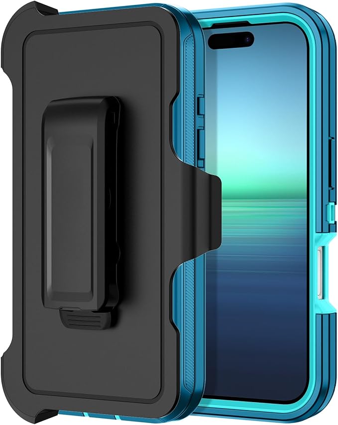 for iPhone 16 Pro Case [Compatible with MagSafe] Shockproof 3-Layer Full Body Protection [Without Screen Protector] Rugged Heavy Duty Cover Case for Apple iPhone 16 Pro 6.3",Turquoise/Green