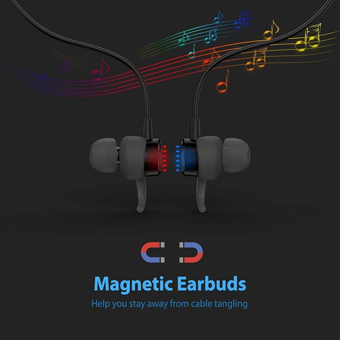 Lightning Headphones Earphones Magnetic Earbuds in-Ear MFi Certified with Microphone Controller for Sports Workout Compatible with iPhone 14/13/12/11/Pro Max/Xr/Xs Max/X Black