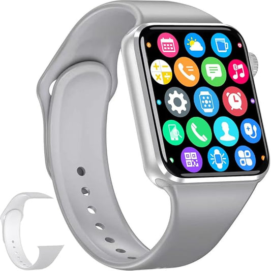 Smart Watch for Men Women Compatible Android iOS iPhone, 2.09" Touch Screen Fitness Tracker Smartwatch with Call/SMS/Sleep Monitor/Pedometer Two Sport Bands (Grey)