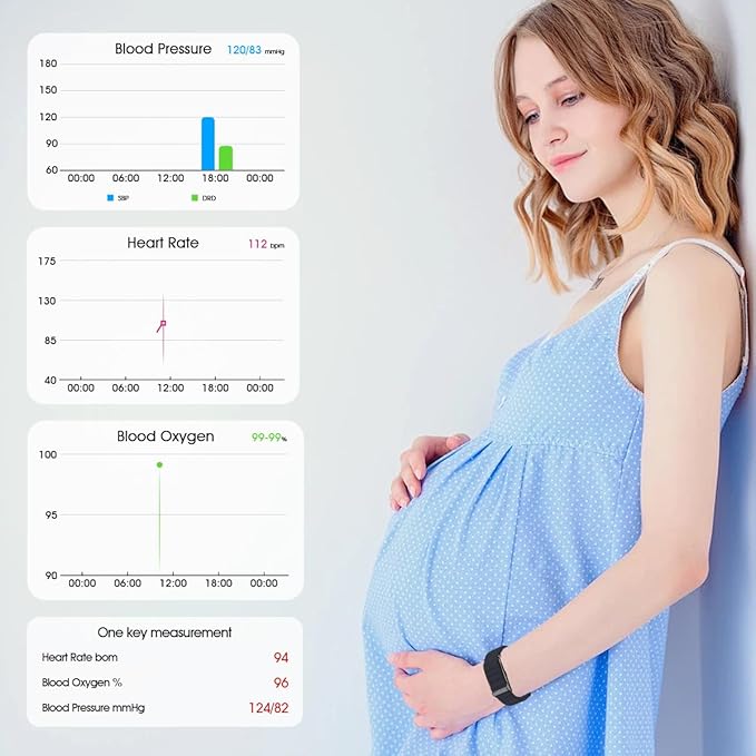 Smart Bracelet Activity Fitness Tracker, Health Wristband, Screenless Ultra Lightweight 17g Wearable 24/7 BP Health Monitor, 100+ Modes, Improve Sleep, Heart Rate Tracking for Women Men Free App