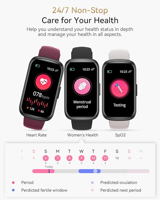 Health & Fitness Tracker, Fitness Watches for Men/Women with Heart Rate,Blood Oxygen,Sleep Monitor, Smart Watch for Android Phones/iPhones with Step Count/Calories/Distance, IP68 Activity Tracker