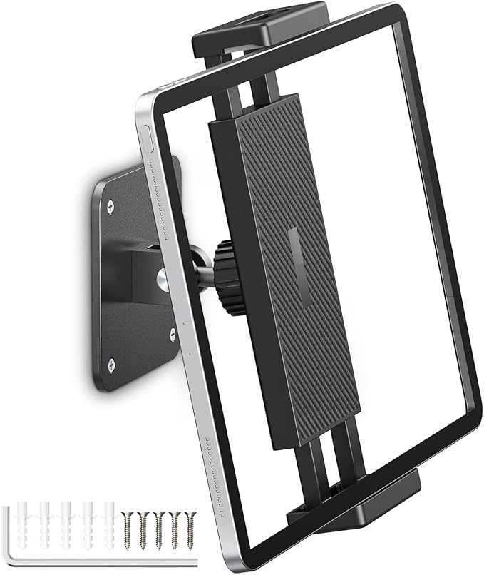Urmust Universal Tablet Wall Mount Holder, 360° Adjustable, for 4.7-13" Devices, iPad, Galaxy Tab,Sturdy Aluminum Wall Phone Holder, ipad Wall Mount for Home, Office & Public Spaces