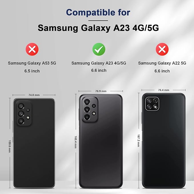 Jasonyu Flip Wallet Case for Samsung Galaxy A23 5G/4G,Leather Magnetic Folio Cover with Card Holder,Kickstand - TPU Shockproof Durable Protective Phone Case,Blue