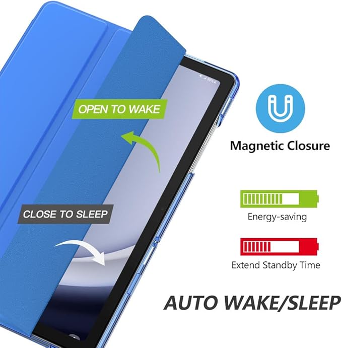 MoKo Case for Galaxy Tab A9+/A9 Plus 11 inch 2023, Slim Stand Protective Smart Cover with Hard PC Translucent Back Shell for Tab A9 Plus Tablet (SM-X210/X216/X218), Auto Wake/Sleep, Cobalt Blue