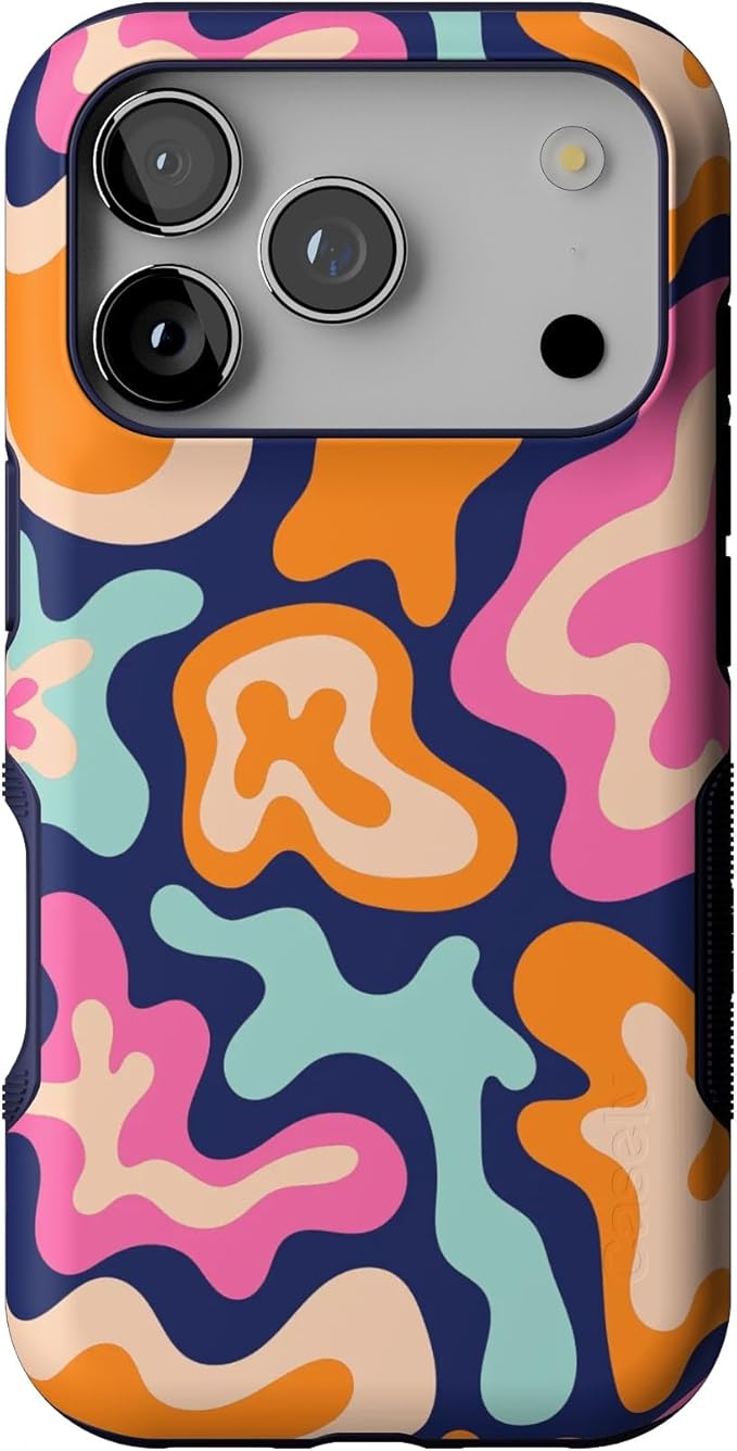 Casely iPhone 17 Pro Case | Midnight Color Splash | Abstract Retro | Bold Protective Design | Compatible with MagSafe