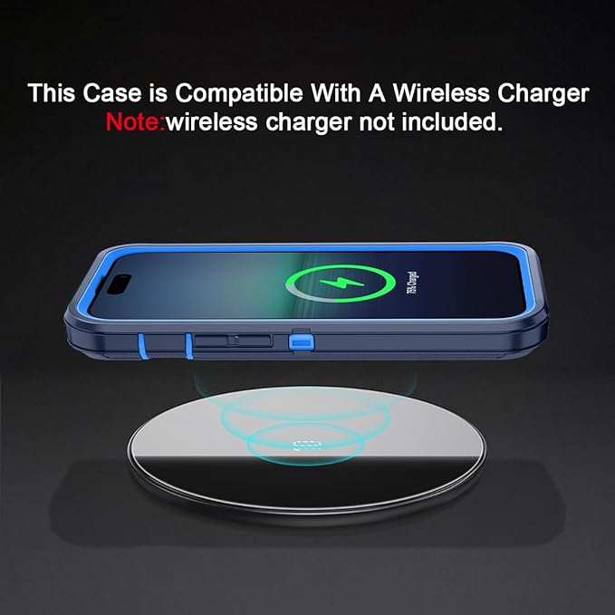 for iPhone 14 Pro Case Shockproof Dust/Drop Proof 3-Layer Full Body Protection [Without Screen Protector] Rugged Heavy Duty Cover Case for Apple iPhone 14 Pro 6.1" 2022,Navy Blue