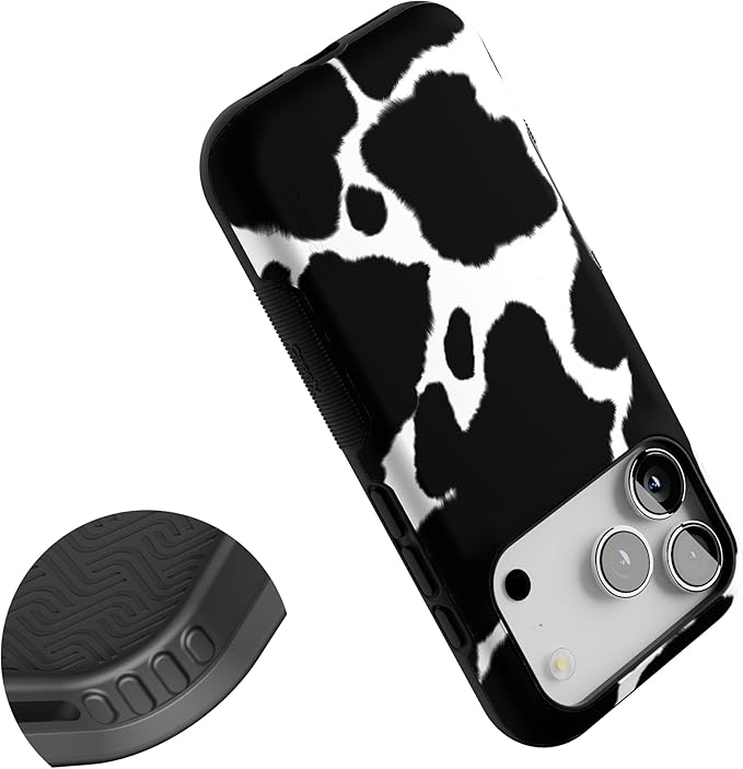 Casely iPhone 17 Pro Case | Current Mood | Cow Print | Bold Protective Design | Compatible with MagSafe