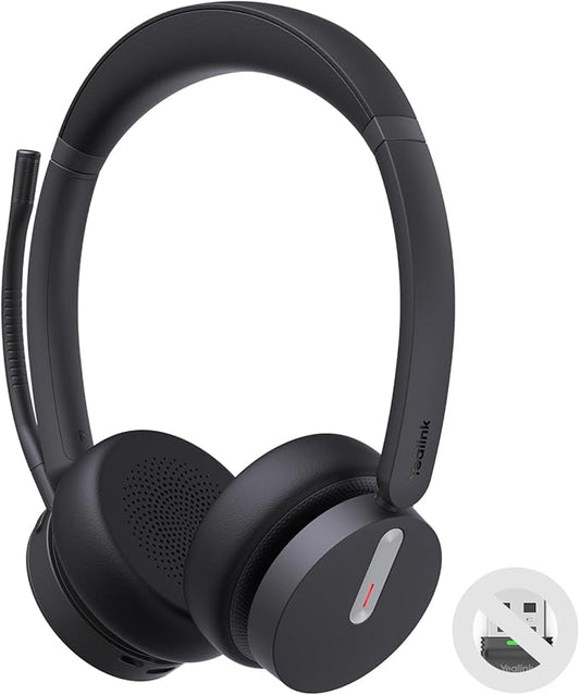 Yealink BH70 Dual (Without Dongle) Wireless Headset with Mic for Work, 164ft Bluetooth Headsets Teams UC Compatible, 35h Talk Life, 147g Lightweight Comfort, Perfect for Open Office Home Hybrid Work