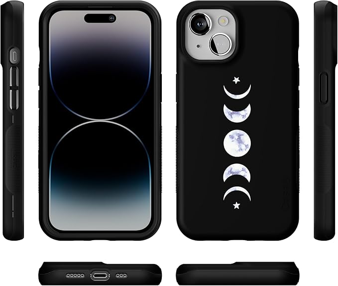 Casely iPhone 14 Case | It's Just a Phase | Marble Moon | Compatible with MagSafe | Bold Protective Design