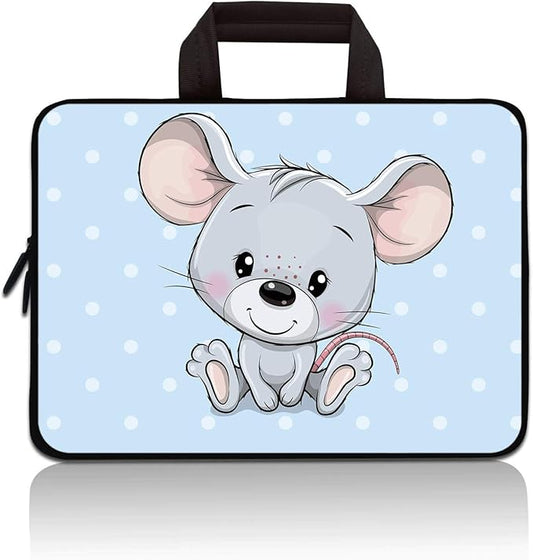 11" 11.6" 12" 12.1" 12.5" inch Laptop Carrying Bag Chromebook Case Notebook Ultrabook Bag Tablet Cover Neoprene Sleeve Fit Apple MacBook Air Samsung Google Acer HP DELL Lenovo Asus(Cute Mouse)