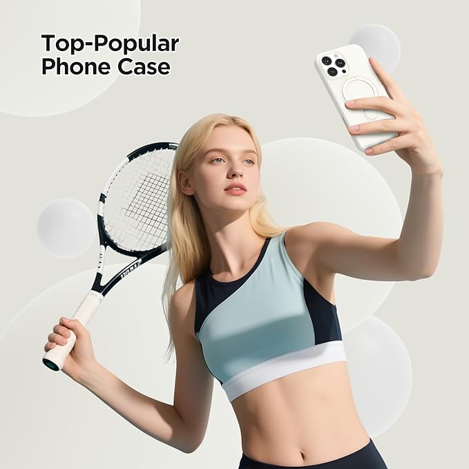 Magnetic Stand for iPhone16 Pro Max Case with Kickstand 【Lab-Certified Protection】【Not Yellowing】【Anti-Fingerprint】 Durable, Enhanced Grip, Slim，White，iPhone 16 Pro Max 6.9"