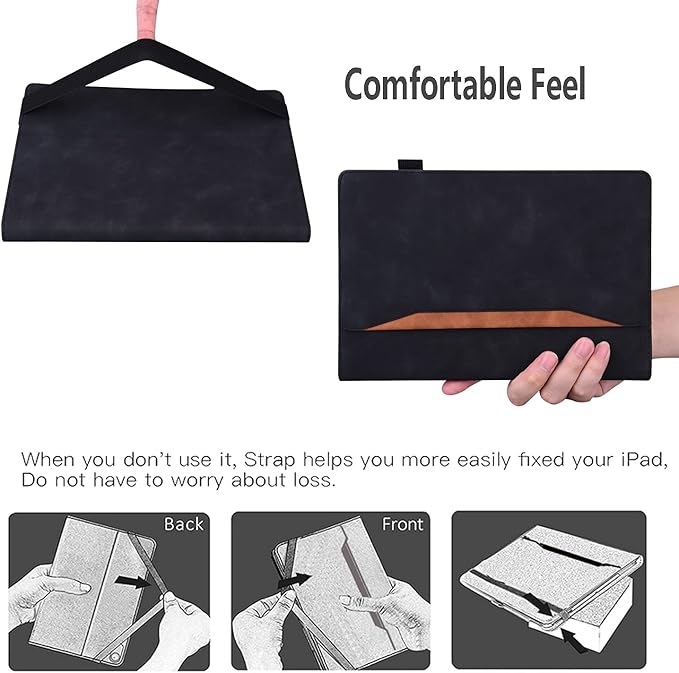 Case for Lenovo Tab P11 Pro (2nd Gen) / Tab P11 Pro Gen 2 11.2 inch Magnetic PU Leather Folio Stand Shell Cover Foldable Card Holder Multi-Angle Tab P11 Pro 2022 11.2",Black