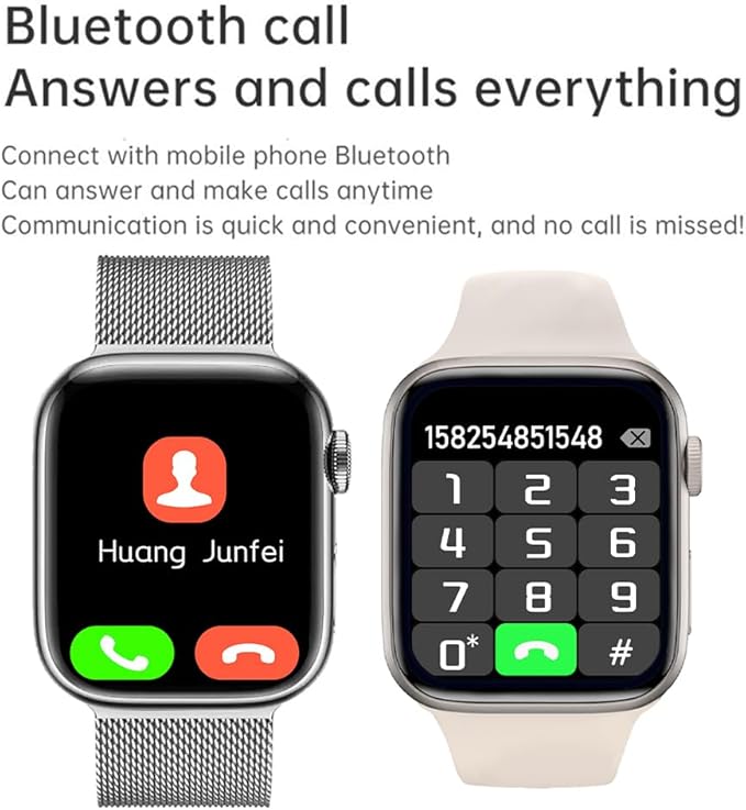 Smart Watch for Android iOS Phones Compatible iPhone Samsung, 2.09'' Fitness Activity Tracker Watch with Bluetooth Call/SMS/Sleep Monitor/Pedometer Smartwatch for Men Women with 2 Bands (White)