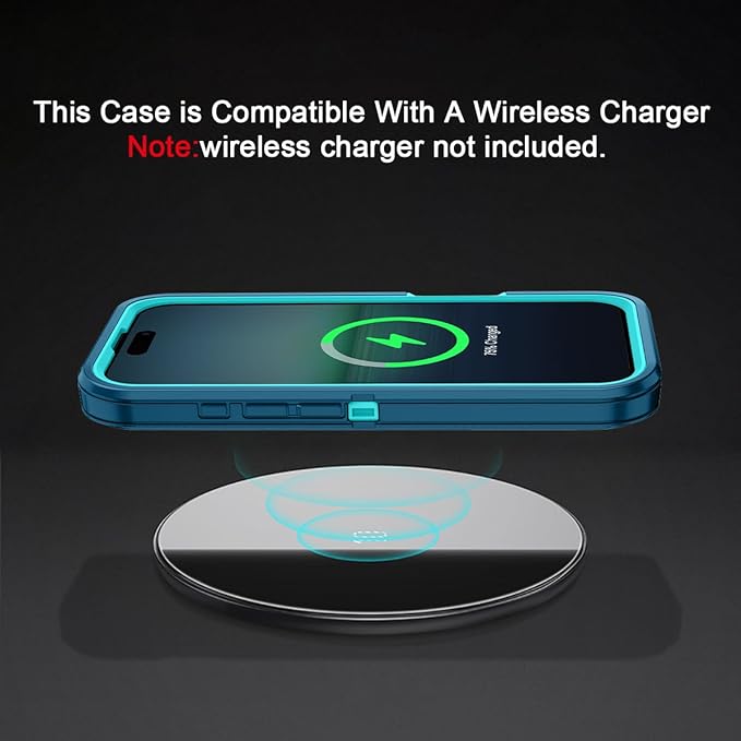 for iPhone 17 Case Shockproof Dust/Drop Proof 3-Layer Full Body Protection [Without Screen Protector] Rugged Heavy Duty Cover Case for Apple iPhone 17 6.3" 2025,Turquoise