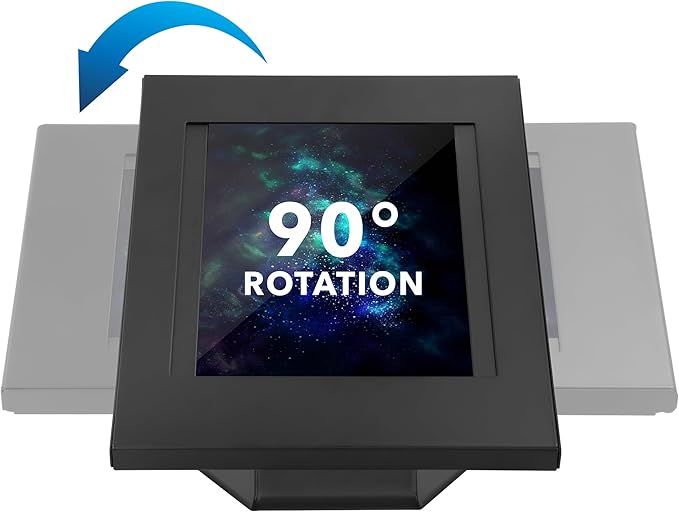 Mount-It! Anti-Theft Tablet Kiosk, Locking Tablet Enclosure with Counter Top and Wall Mount Base, Universal Enclosure for iPads Gen 7, 8, 9 and 10, iPad Pro, iPad Air, Black