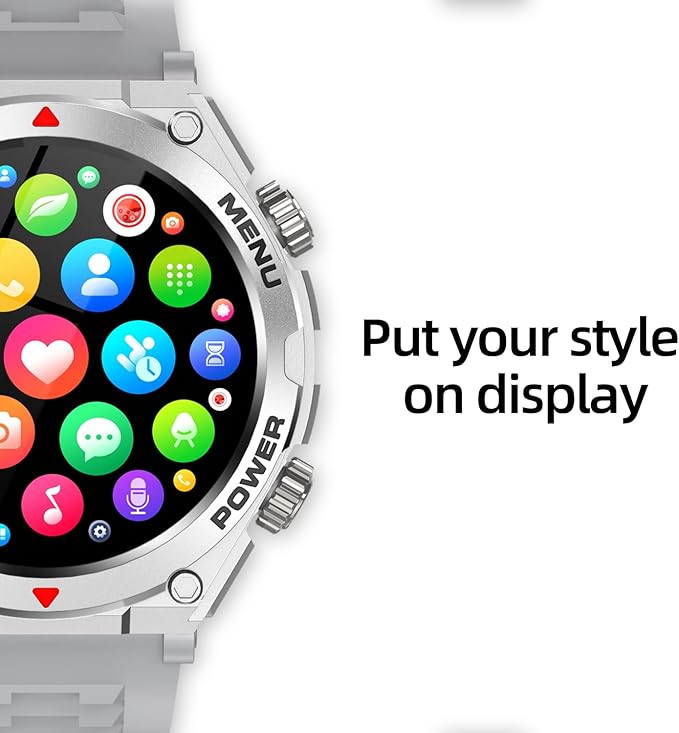 Military Smart Watch for Men (Answer/Make Call), 1.52" HD Smartwatch for Android Phones/iPhone, 100+ Sport Mode Fitness Tracker with Heart Rate, SpO2, Stress and Sleep Monitor, IP68 Waterproof