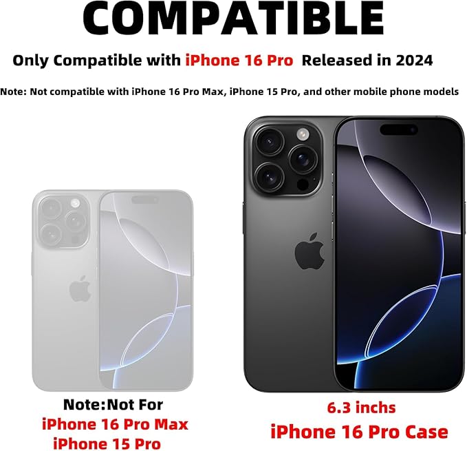 for iPhone 16 Pro Case Magnetic Compatible with MagSafe Wireless Charging with 2Screen Protectors,Case Built-in Kickstand Ring Camera Heavy Duty Protection Military Grade Drop Shockproof Green