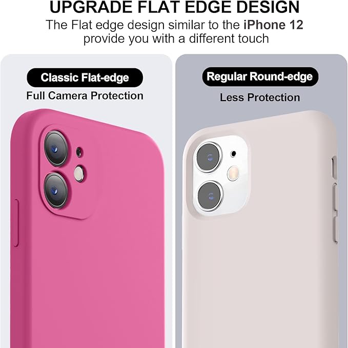 Vooii Compatible with iPhone 11 Case, Upgraded Liquid Silicone with [Flat Edges] [Camera Protection] [Soft Anti-Scratch Microfiber Lining] Phone Case for iPhone 11 6.1 inch - Pitaya
