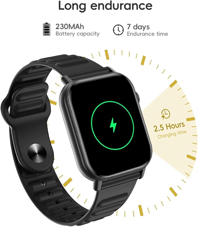 Smart Watch Sports Pedometer Fitness Tracker, Bluetooth Call Heart Rate/Blood Oxygen/Sleep Monitor, 100 Sports Modes Waterproof for iOS Android Men's Women's Smart Watch (Black)