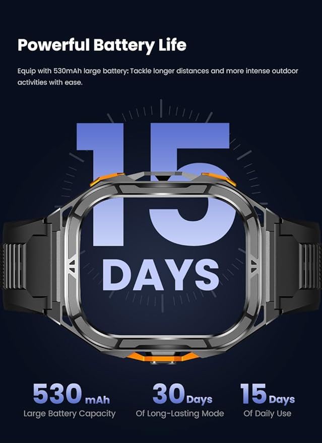 2025 GPS Sports Smart Watch for Men & Women, 1.96" AMOLED Display Fitness Tracker with Heart Rate, Blood Oxgn, Sleep Monitor, 100+ Sports Modes, Waterproof 5ATM, Compatible with Android & iOS (Black)