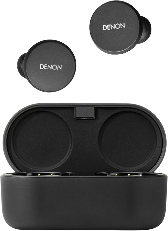Denon PerL True Wireless Earbuds - Active Noise Cancelling, Bluetooth, Personalized Sound with Masimo Adaptive Acoustic Technology, 24-Hr Battery Life, Wireless Charging, Black