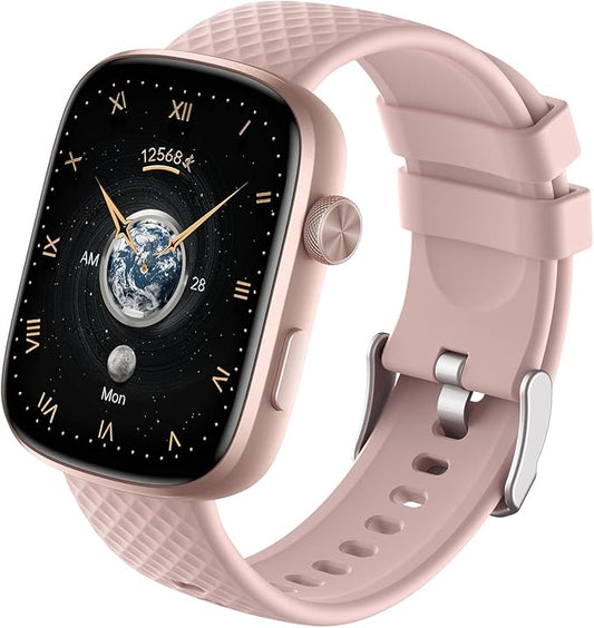 YMS Smart Watch for Women Men - (Answer/Make Calls) Compatible with iOS/Android Phones,3ATM Waterproof,Heart,Rate,Sleep,Pressure,Steps Monitor,100+ Sports Trackers (Pink)